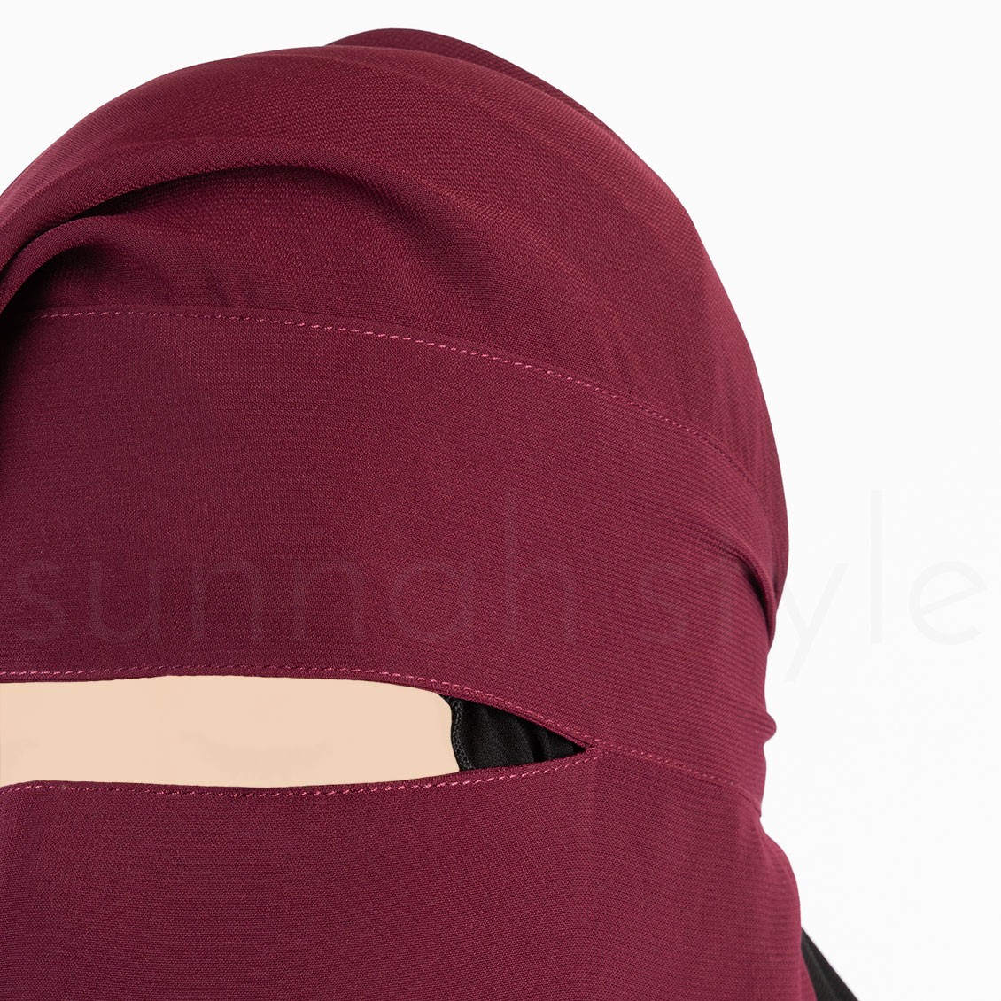 Sunnah Style Two Layer Niqab Burgundy